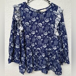 XL flowy blue floral cotton blouse from Universal Thread
